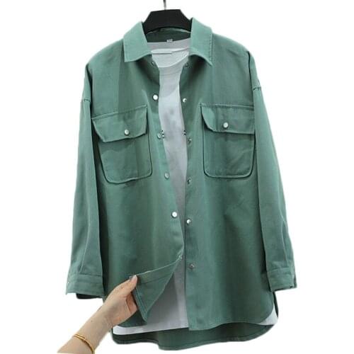 Womens Trench Coat 2021 New Korean Rear Letter Printed Shirt Collar Mid Long Denim Outerwear Windbreakers Female Casual Tops