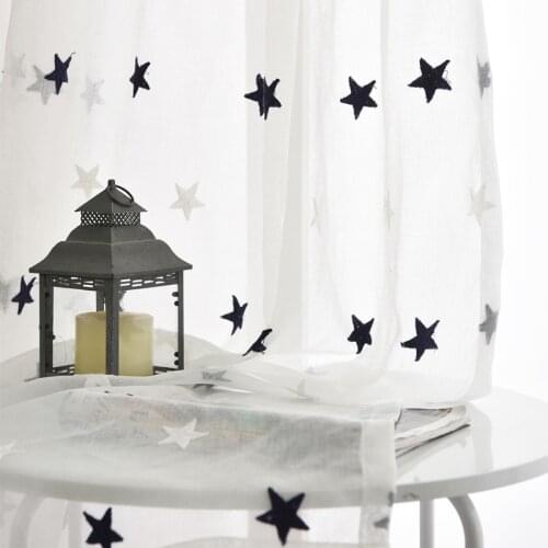 Tulle Sheer Kitchen Embroidered Organza Kids Curtains Doors For Children Bedroom Living Baby Room Window Yarn Curtain