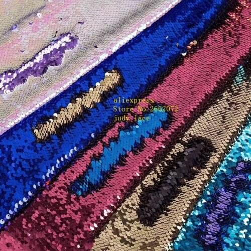 Stock 5yards/bag 5 color intensive sequined embroidery double color tinted fabric used to decorate dress fashion BH77