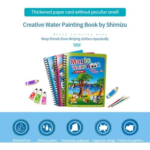 1pcs Magic Book Watercolor Painting Book Coloring Cartoon Book Graffiti Painting Drawing Board Childrens Toy Birthday Gift