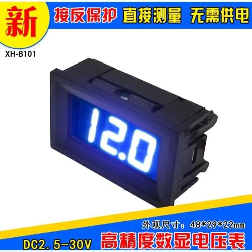 XH-B101 High-precision Digital Display Voltmeter Reverse Connection Protection Measuring Range 2.5-30V