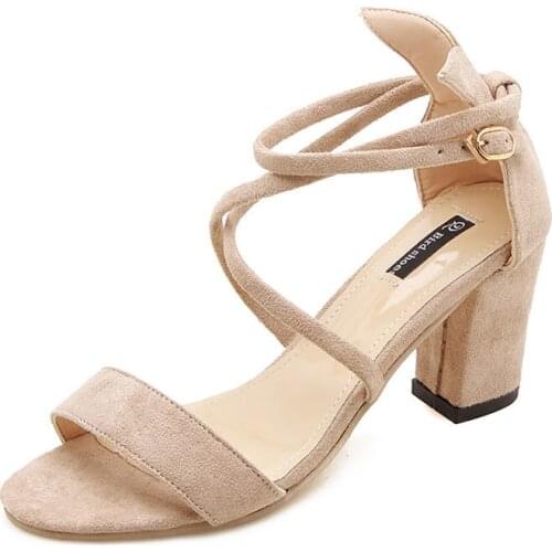 Ladies Fashion Platform Sandals Summer Round Mid Heel Women Sandals Ladies Shoes Thick Heel Sandals, Office Fashion Sandals