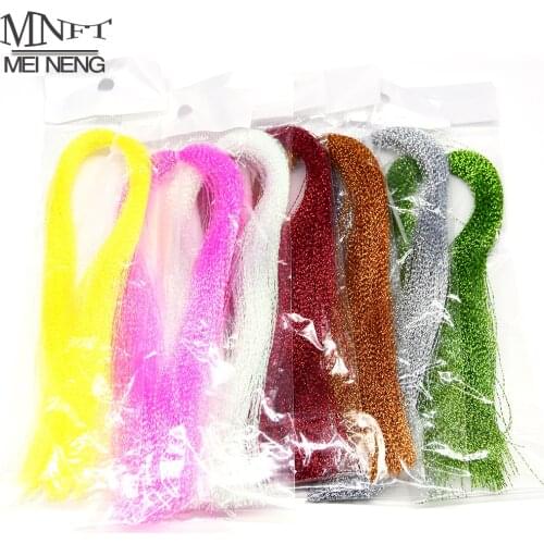 MNFT 11 Packs Crystal Flies decorating Tinsel Fly Tying/Jig Hook Lure Making Materials Holographic Flashabou DIY Bait Wing Tail