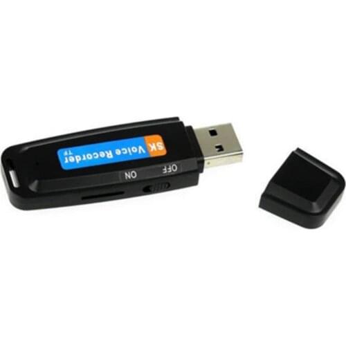 2X Black White USB Voice Recorder U-Disk Digital Audio Voice Recorder USB Flash Drive up to 32GB Micro SD TF