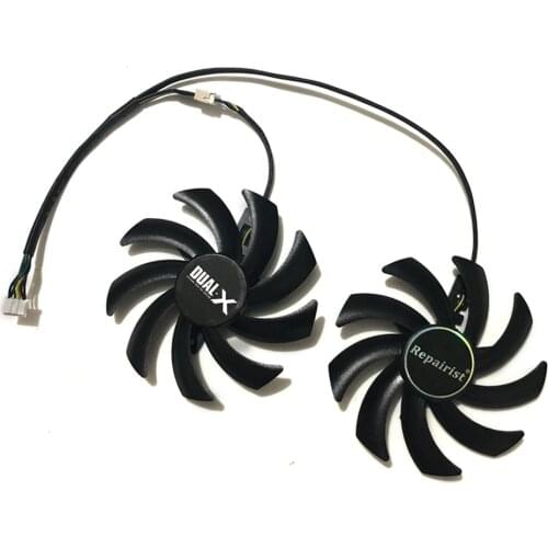 2Pcs/Set 85MM FD7010H12S GPU VGA Card Cooler Fan For Powercolor AXRX5600 XT 6GBD6-3DH RX6700XT 12GBD6-3DH Card As Replacement