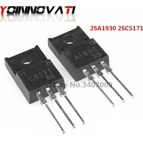 20PCS 10PCS 2SA1930 + 10PCS 2SC5171 A1930 / C5171 TO-220 (BJT) PNP 180V 2A Transistor