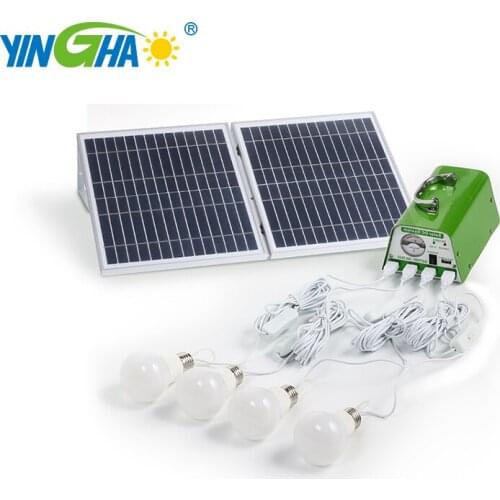 30W solar panel system kits for home with cell battery / lamp / panel / charger
