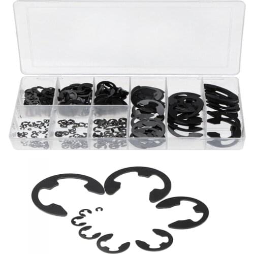 300 PCS 304 Stainless Steel Stainless Steel E Clip washer Assortment Kit Circlip retaining ring for shaft fastener M3- M9