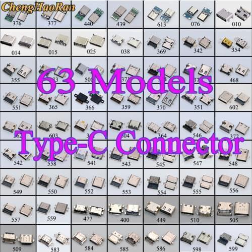 63 Models Usb-c Type C usb 3.1 Male female socket PCB connector 6P 9P 14P 16P 24P For Xiaomi/Huawei/Nokia/MOTO/Samsung/Bluboo