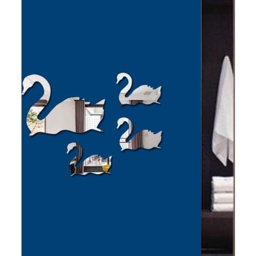 Goose Mirror Acrylic Wall Stickers Childrens Room Bathroom nursery training room background wall decoration,4pcs/lot