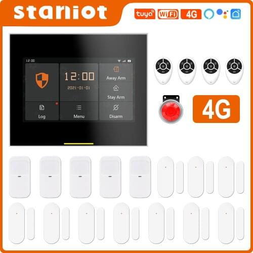 Staniot 433MHz Wireless Wifi 4G Smart Home Security Alarm System Kits For Garage and Residential Support Tuya and Samrtlife APP