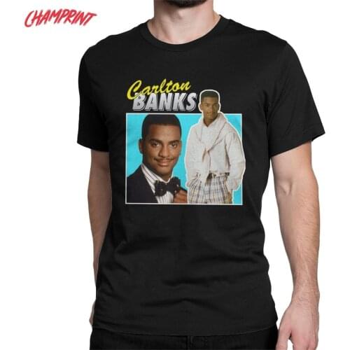 Carlton Banks Montage The Fresh Prince Of Bel Air Men T Shirts Tee Shirt Short Sleeve T-Shirts Cotton Graphic Printed Clothing