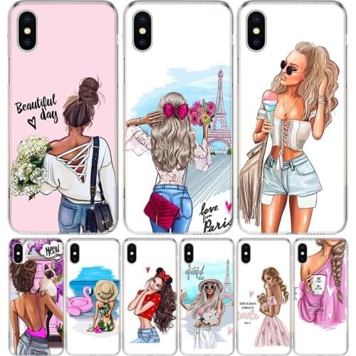 Anastasia kosyanova art Brown Hair Female Phone Case for Apple Iphone 11 12 X Xs Pro Max Mini XR 7 8 6 6s Plus 7G 6G 5G 5S 5 SE
