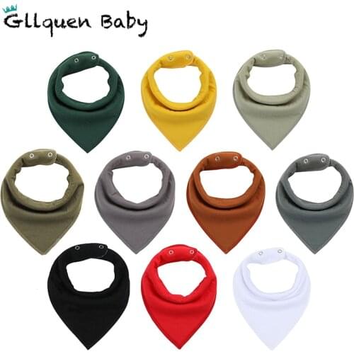 10 Pack Baby Bandana Drool Bibs Solid Color Cotton Organic Absorbent Soft Drool Bibs for Baby Shower Gift Set
