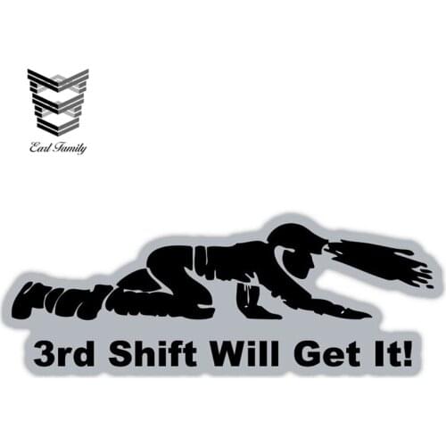 EARLFAMILY 13cm X 4.8cm 3rd Shift Will Get It Crawling Miner Coal Mines Sticker Decal Car Stickers Vinyl Decal Graphic