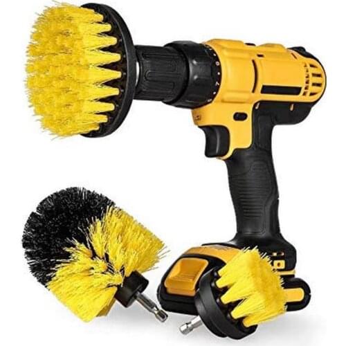 3 pieces/set of electric washing brush drill brush kit, used for carpet glass car tires, kitchen range hood cleaning brush