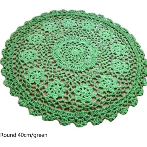 HOT cotton placemat cup lace coaster mug kitchen Christmas dining Round table place mat cloth Crochet tea coffee doily drink pad