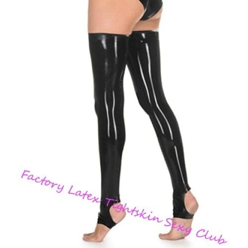 Hot handmade Women Sexy Costumes Latex Stockings Socks Fetish Long Step Foot Plus Size XS-XXXL