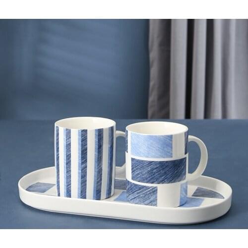 Creative Geometric Ceramic Coffee Cup Personality Milk Breakfast Cereal Red Tea mugs Restaurant Office Water Family Gift Cups