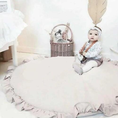 Round Baby Play Mats Cotton Child Carpet for Living Room Soft Sleeping Childrens Rug Kids Play Rugs Floor Newborn Gym Playmat
