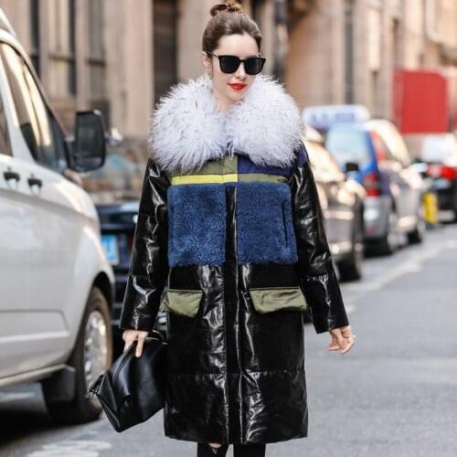 Real Genuine Leather Jacket Sheepskin Down Coat Autumn Winter Coat Women Clothes 2020 Korean Vintage Long Thick Tops ZT4400