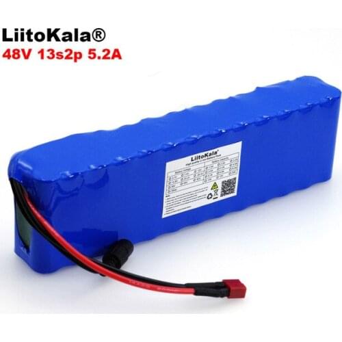 LiitoKala 48V 5.2ah 13s2p high Power 5200mAh 18650 Battery Electric Vehicle Electric Motorcycle DIY Battery 54.6V BMS protection