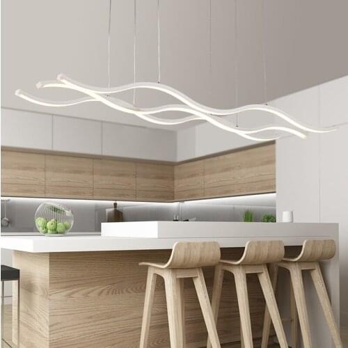 Minimalism Modern LED Pendant Chandelier For Dining Kitchen Room Bar AC90-260V Aluminum Hanging Pendant Chandelier Lamp Fixtures