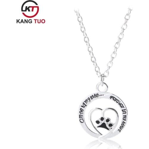 Fashion Pet Dog Claw Enamel Necklace Letter Pendant Jewelry For Women Charms Wholesale 12pcs/lot