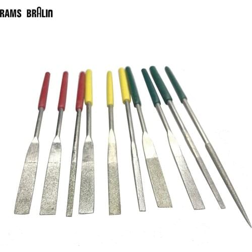 10 pieces 130*30mm Assorted Diamond Taper Files Set for Hand Grinding Repairing Metal