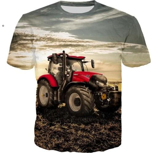 New Car Tractor 3D Printing T-shirt For Men And Women Summer Harajuku Cartoons Streetwear Funny Fashion Casual Plus Size Top Tee