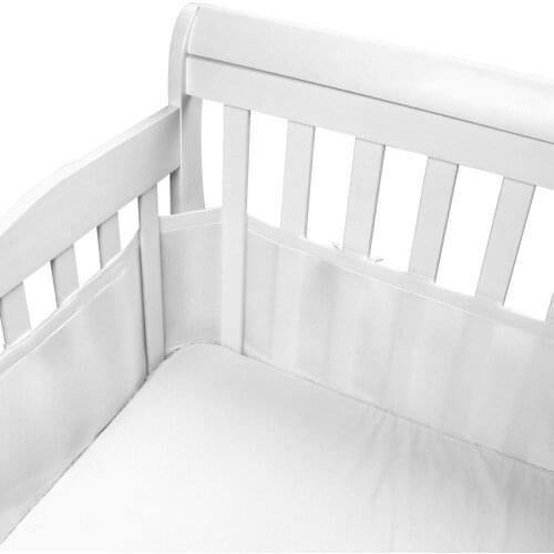 Baby Braided Crib Bumper BreathableBaby Classic Breathable Mesh Crib Liner - White