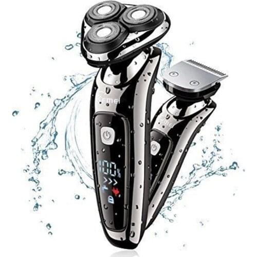 Professional mens electric shaver kit electric razor for men beard rechargeable rotary facial shaving machine fully washable