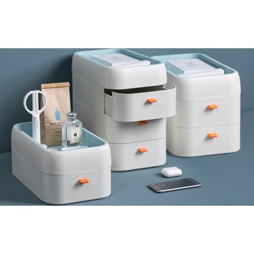 Drawer Type Dust-proof Cosmetic Storage Box Desktop Rack Household Debris Storage Multi-layer Finishing Box