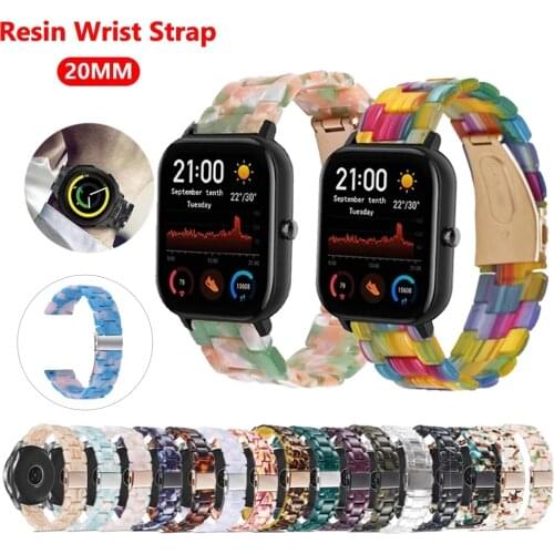 20mm Transparent Resin Straps Band For Xiaomi Huami Amazfit GTS 2e GTS2 Mini Bip Lite S U GTR 42mm Replacement Watchband Correa