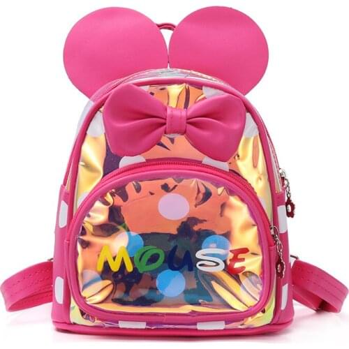 Disney Mickey mouse kindergarten school bag cartoon candy color backpack student handbag shoulder bag