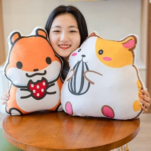 Ins Lovely Animal Squirrel Pillow Plush Simulation Hand-painted Real Life Pillow Home Bedroom Sofa Pillow