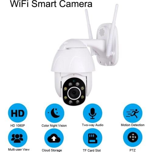 1080p 2mp Outdoor Wifi Camera Water Resistant Waterproof Two Way Audio Wireless Camera Home Monitoring Secure Network Camera