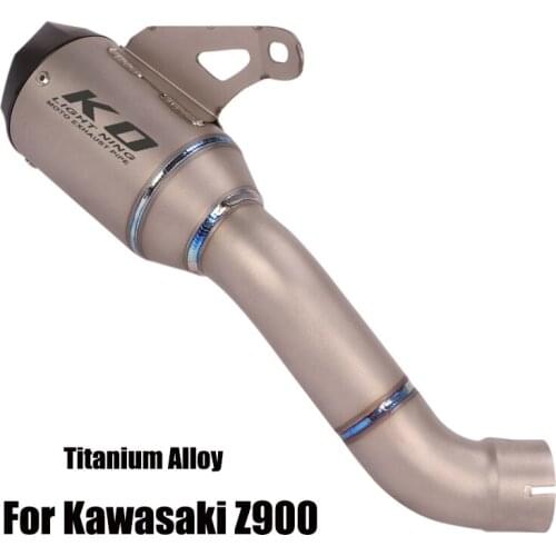 Titanium Alloy Exhaust System Pipe Slip On Mid Link Tube Connect Section Muffler End Tips For Kawasaki Z900 Motorcycle Modified