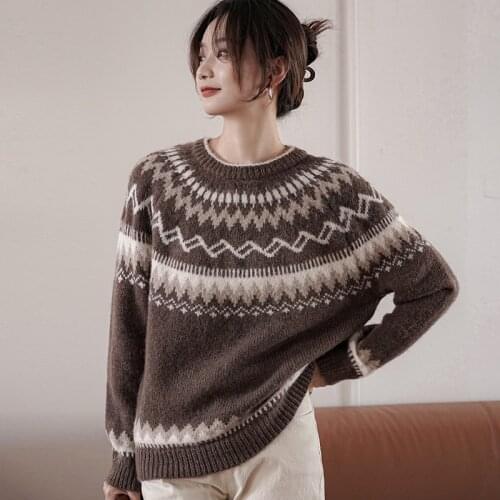 2020 Thick Autumn Winter Clothes Women Sweater Pullover Ethnic Vintage Long Sleeve Loose Oversize Cashmere Knitted Sweater Mujer