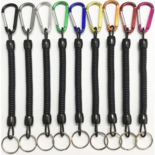 1Pcs Fishing Lanyards Retention String Fishing Rope With Camping Carabiner Secure Lock Boating Ropes Fishing Tools Accessories