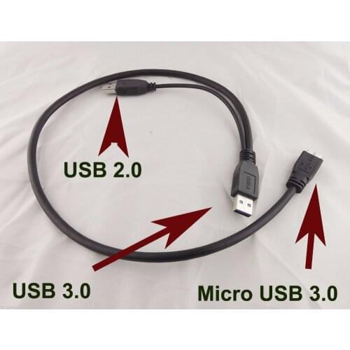1pc USB 3.0 A Male Micro USB 3.0 B Y Cord Cable For External HDD Hard Drive Disk 50cm