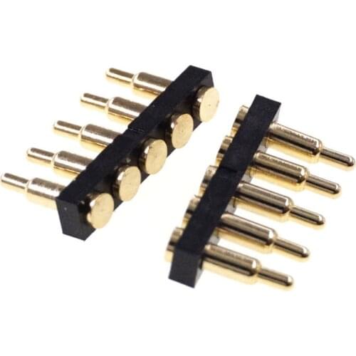 100 pcs SMD Pogo pin connector 5 Pin single Row pogopin Battery spring Loaded Contact SMT 7.0mm Height 2.54mm Pitch Power charge