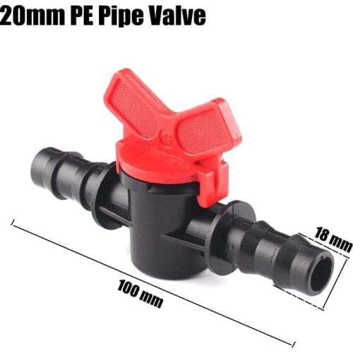 20pcs 20mm PE Pipe Ball Valve Micro Drip Irrigation Hose Water Controller Socket Garden Water Connector Watering System Valve