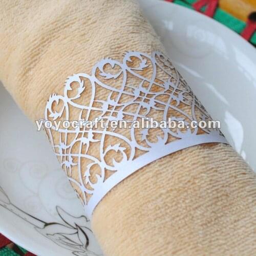 Promotion! fancy party and wedding decoration laser cut napkin ring