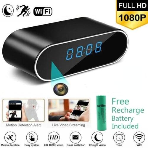 Wireless Wifi Mini Clock Camera Oculta Alarm Camcorder Watch 1080P IP / AP Security Night Vision Motion Detection Remote Monitor