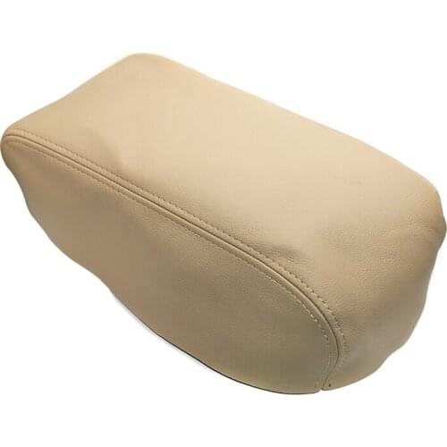 Beige Center Armrest Leather Cover For Nissan Pathfinder 2001 2002 2003 2004 Central Armrest Box Panel Skin Cover Sticker Trim