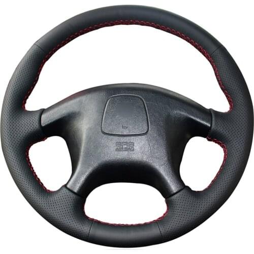 Black Artificial Leather Handsewing No-slip Car Steering Wheel Cover for Mitsubishi Pajero Old Mitsubishi Pajero Sport