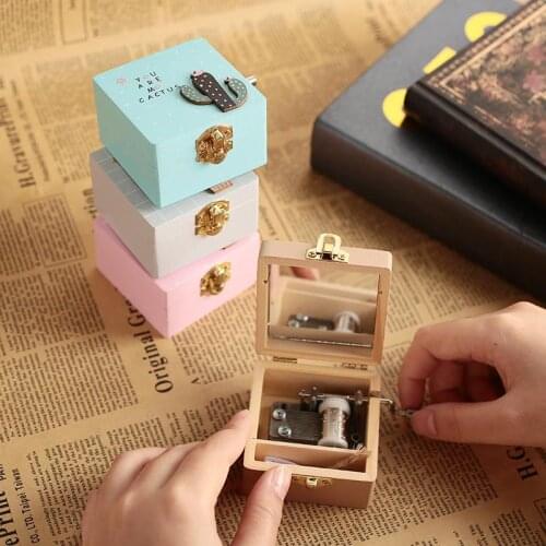 Wooden Music Case Eight Tone Box Music Box Christmas Plant Ornaments Keepsake Kids Beautiful Creative
