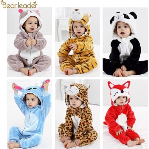 Bear Leader Baby Rompers Spring Winter new Baby Girls Clothes Flannel cartoon animals Kids Clothes Toddler Jumpsuit boys Rompers