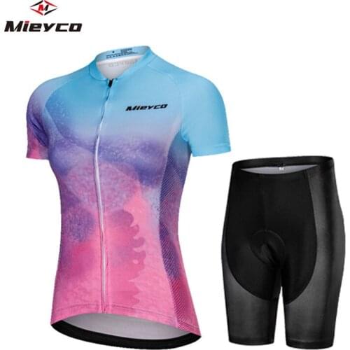 Mieyco Pro Fashion Cycling Jersey Ropa Ciclismo Feminina Set Summer Short Sleeve Clothing Breathable Quick Dry Road Bike Clothes